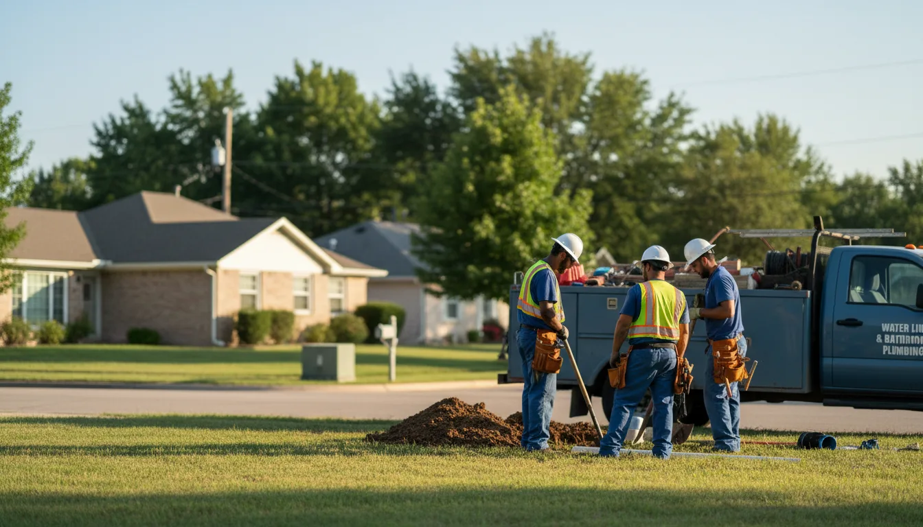 Residential water line and bathroom plumbing service in New Century, KS